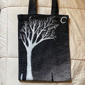 Black and White Tree Design Tote Bag